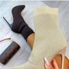 Spring Autumn Sock Boots Sexy Knitting Stretch Boots High Heels for Women Shoes Female Autumn Thin Heel Botas De Mujer