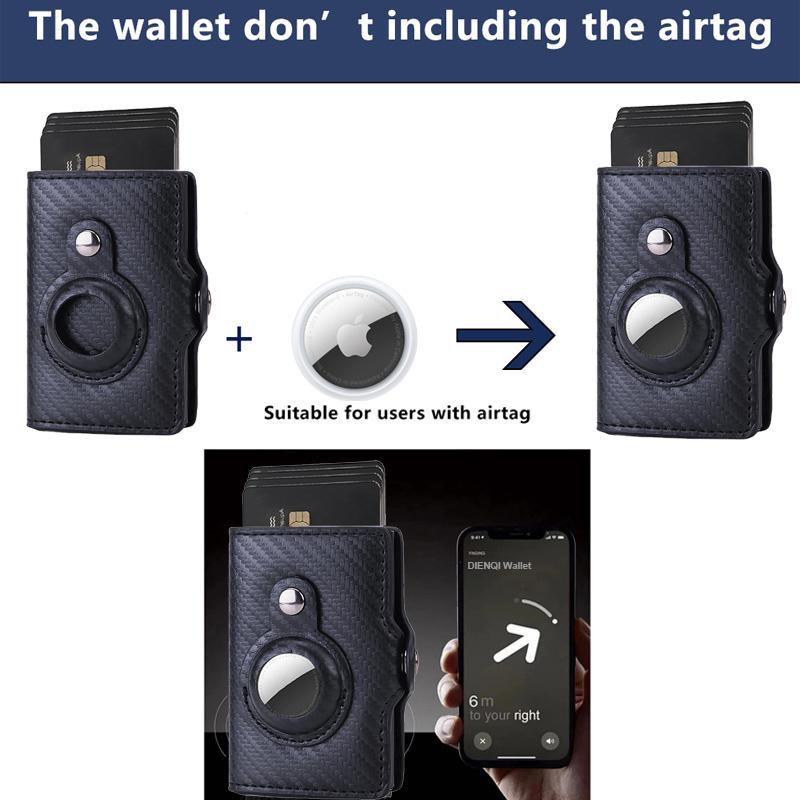 Carbon Rfid Card Holder Men Women Airtag Wallet Money Bag Leather Purse Slim Thin Wallets For Apple AirTags Tracker Air Tag