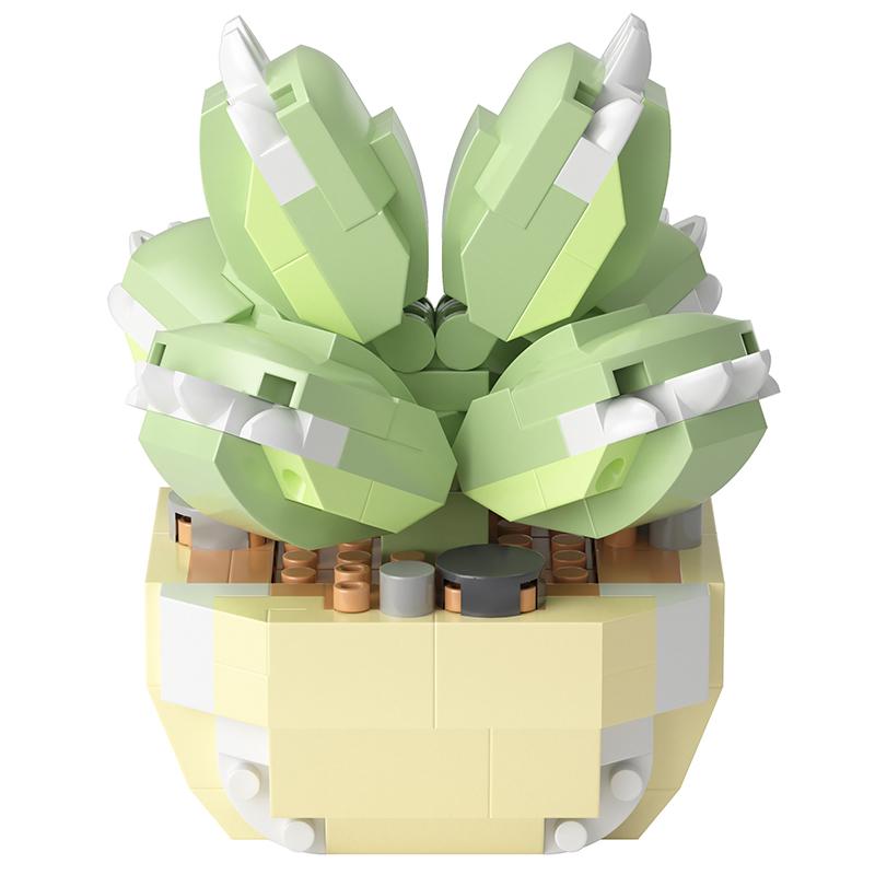 Potted Building Block Succulent Simulation Cactus Sunflower Micro Particle Building Block Toy Desktop Decoration Birthday Toy