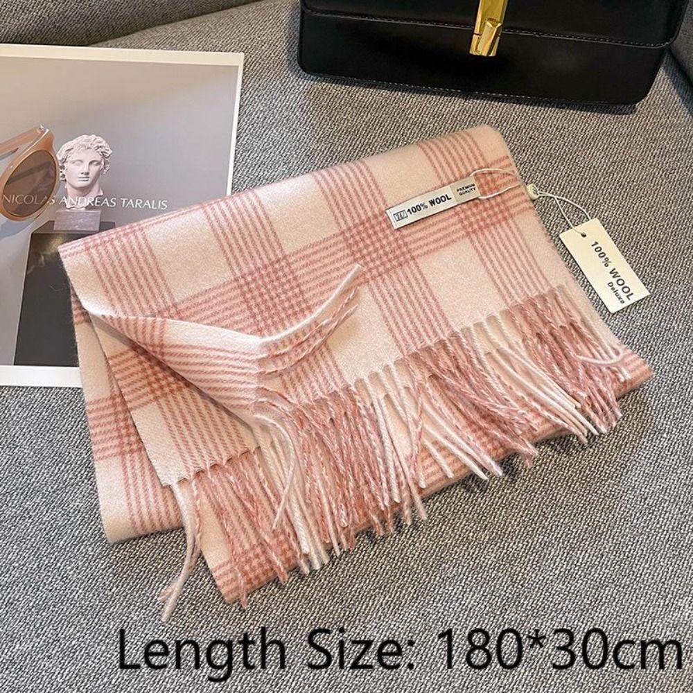 Warm Cashmere Scarf Long Lady Shawl Wraps Luxury Plaid Scarf  Winter