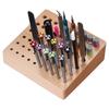 46 Holes Watch Repair Tools Holder Box Wooden Rack Leather Craft Punching Handwork  Tools Organizer Carving Drill Bits Storage
