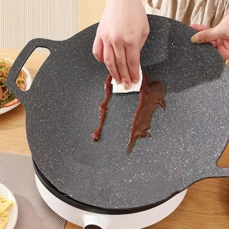 1 шт. круглая решетка для гриля с антипригарным покрытием, переносная домашняя сковорода для пикников на открытом воздухе, решетка для некурящих, инструмент для гриля