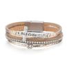 Bohemian Multi-Layer Leather Bracelet with Pave Diamonds