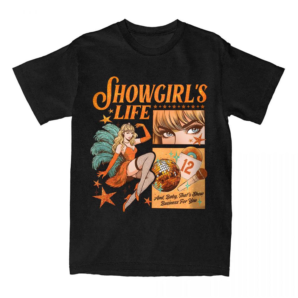 Women Tees The Life of A Showgirl Graphic T-shirt Cotton Casual Short Sleeve Tshirts for Female Unisex Streetwear Print T Shirt