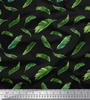 Black Poly Crepe Fabric Palm Leaves Print Fabric by Yard 42 Inch Wide