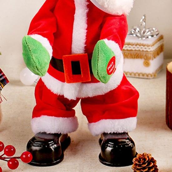 Счастливая Тверкающая Кукла Санта Клауса Забавная Танцующая Анимированная Рождественская Плюшевая Игрушка Электрическая Музыка Поющий Санта Клаус Рождественские Украшения