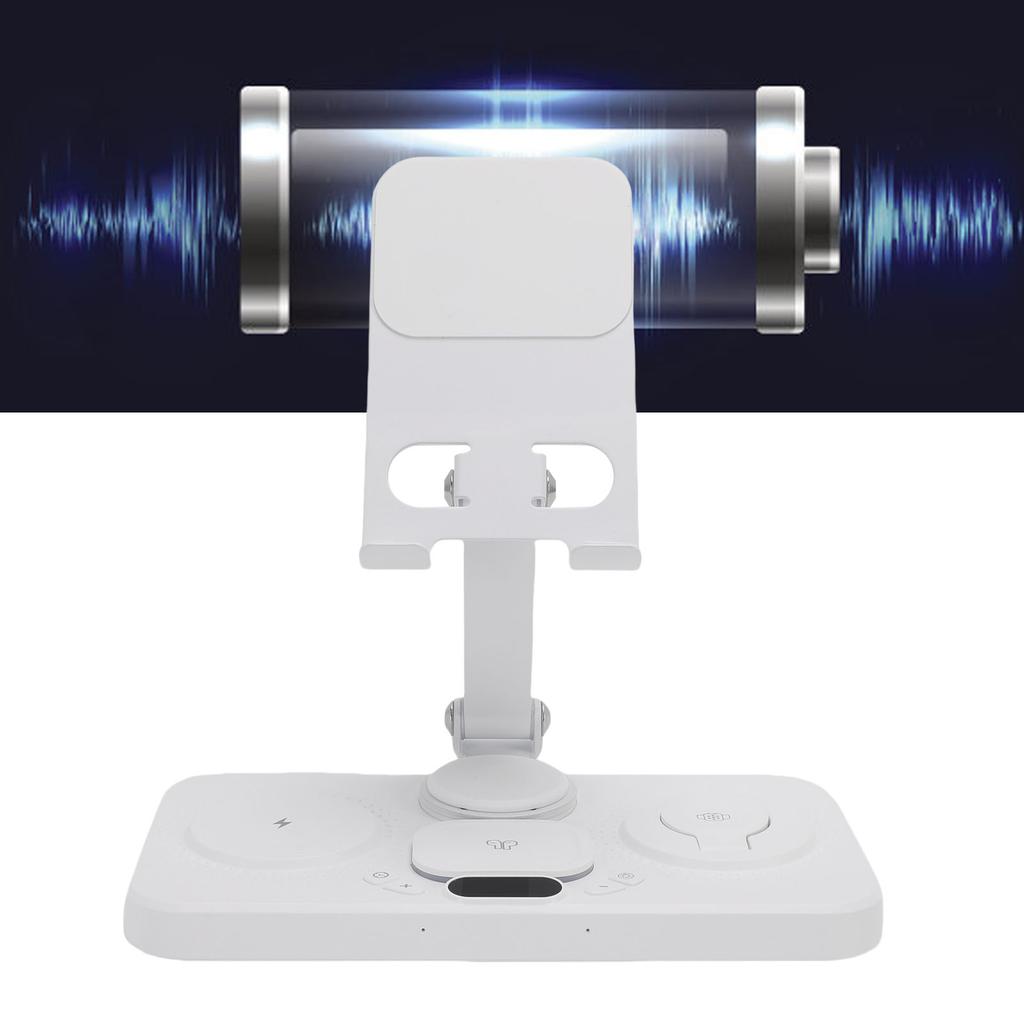 Беспроводное устройство 6 в 1 для устройства с будильником и 6-цветной подсветкой, 15 Вт, складная проводная зарядная станция