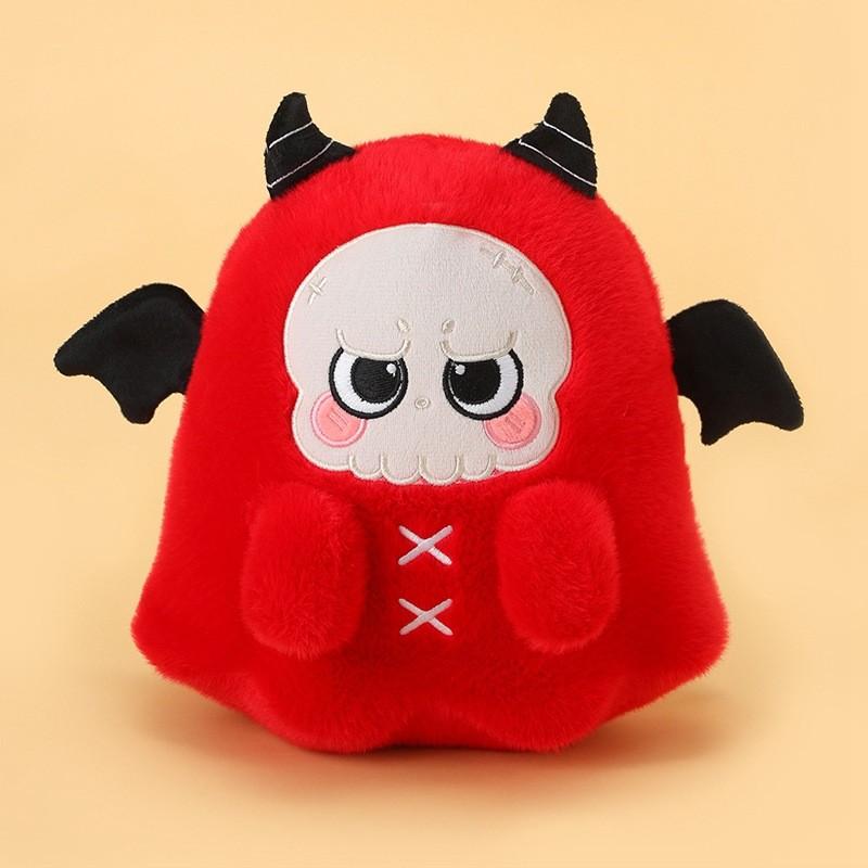 Halloween Black And Red Ghost Skull Plush Doll Pillow For Party And Kids
