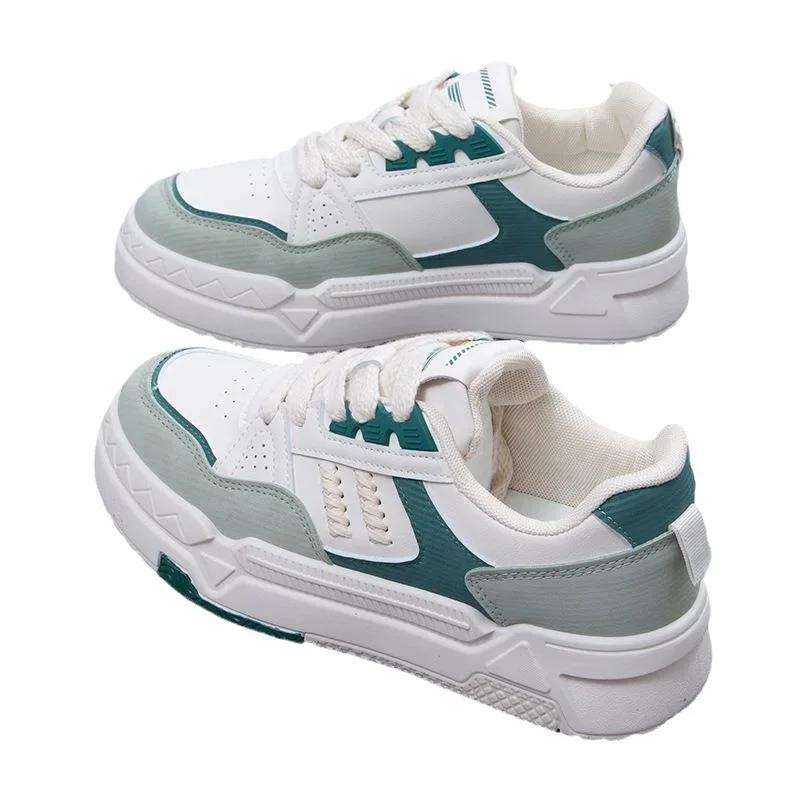 Модная женская обувь 2024 года, осень и зима, новые оригинальные белые туфли на толстой подошве, повседневная модная обувь для женщин в американском стиле