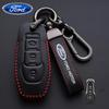 Car Sticker Ford New Leather Car Smart Key Case For Ford Fusion Explorer Edge Mustang Mondeo Kuka Personalized Unisex KeyRing Gi
