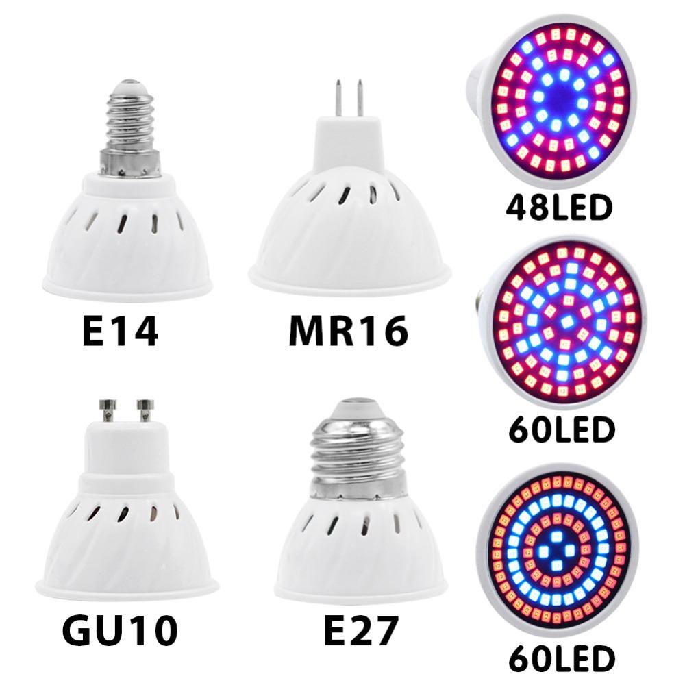 Полный спектр КЛЛ светодиодная лампа для выращивания растений Lampada E27 E14 MR16 GU10 ИК УФ лампа для комнатных растений Цветение Гидропоника Система Сад AC85-265V