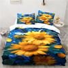 Набор постельного белья с 3D-принтом подсолнухов, трехпредметный комплект с цветочным узором, украшение для гостиной, спальни, дома, наволочка, пододеяльник, подарок