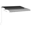 Manual Retractable Awning with LED Lights 350 x 250 cm Anthracite