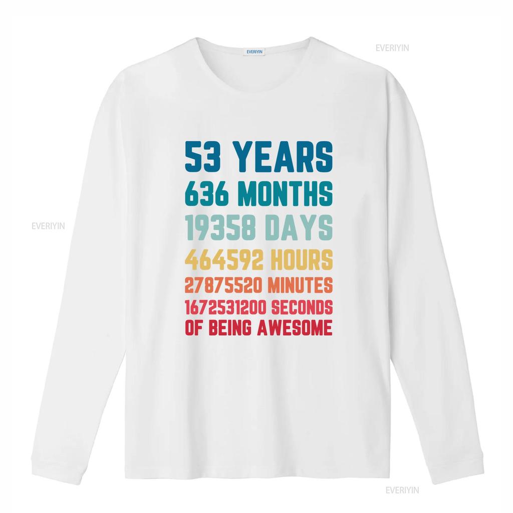 53 Years 636 Months 19358 Days Mens T Shirt 100 Cotton 53rd Birthday vintage Washed Slightly Casual Stylish Unisex