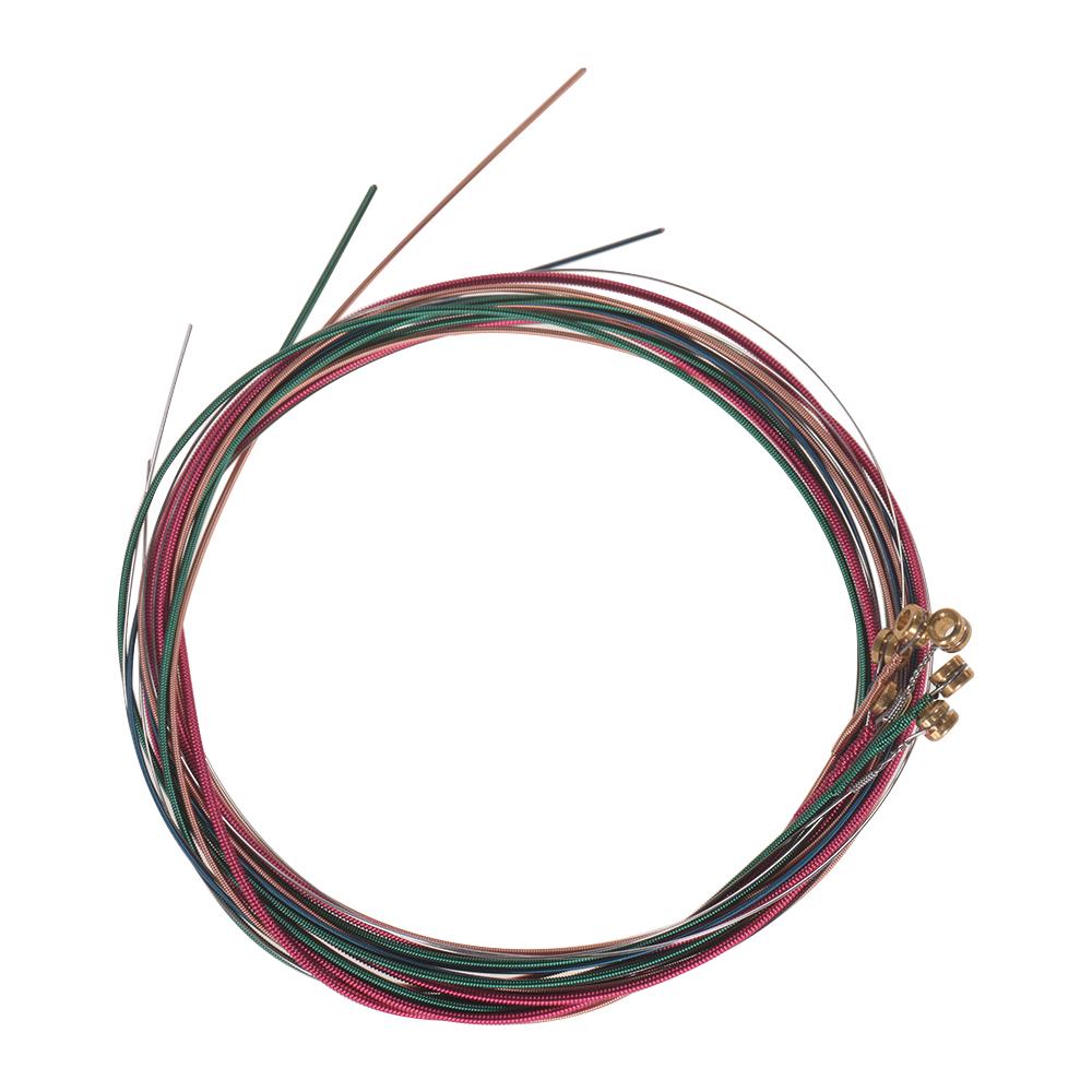 Набор струн для акустической народной гитары, стальной сердечник, обмотка из медного сплава, 6 шт./компл.