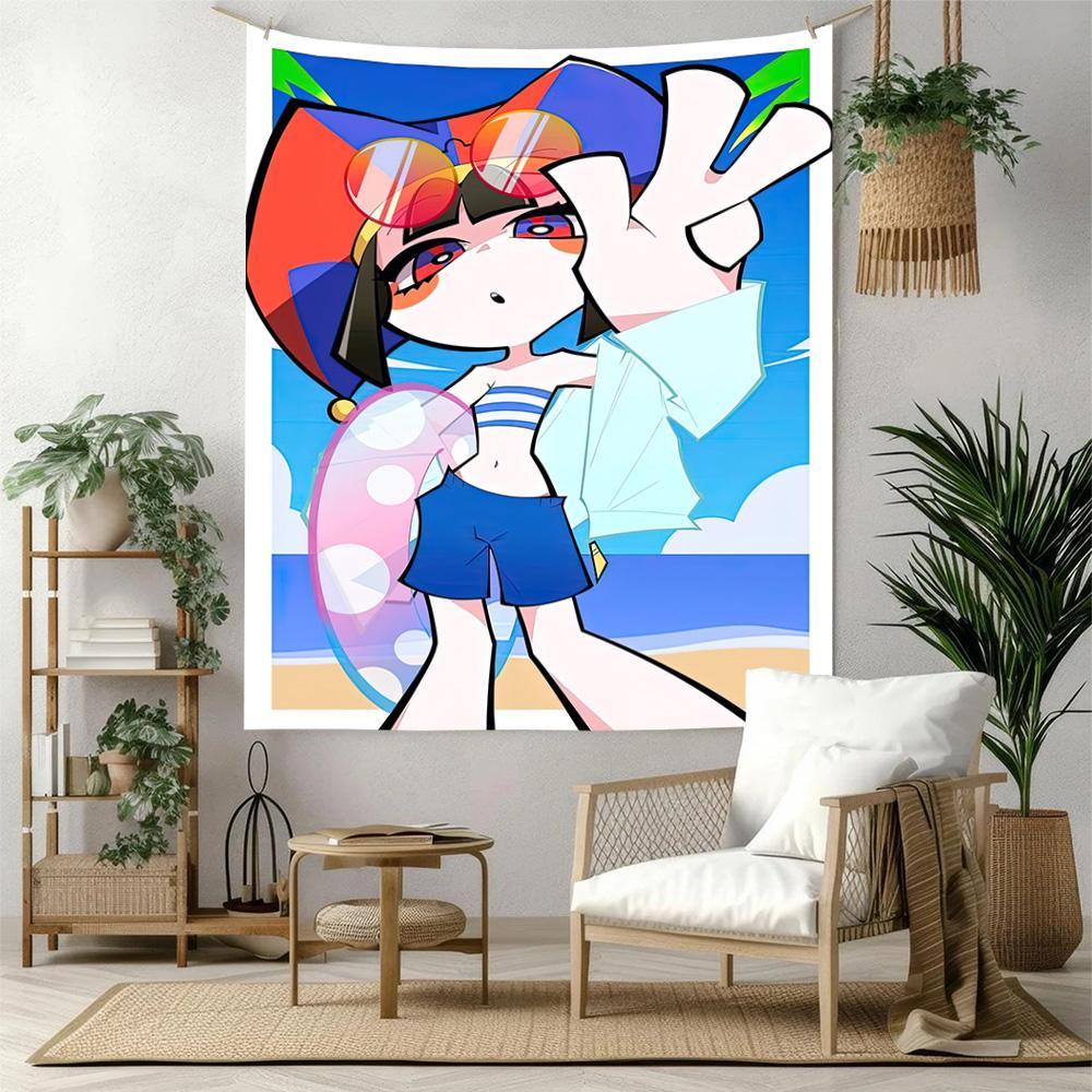 Digital Circus12 Wall Decor Tapestry Art For Pet Memorial Birthdaywedding Party Backdrop Family Gift