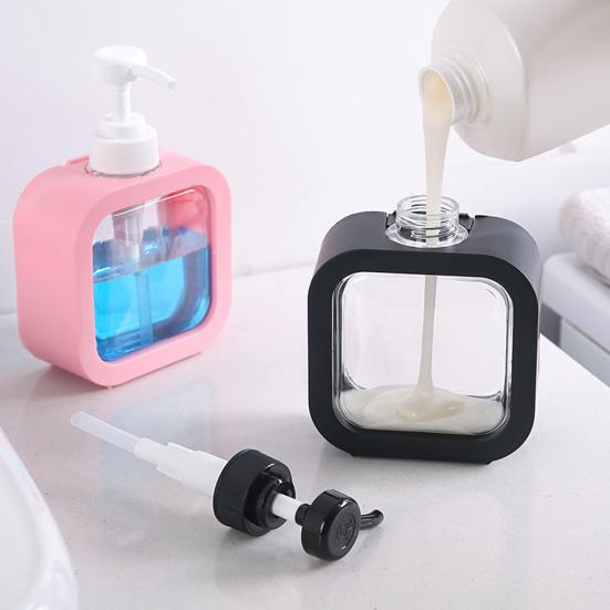 Бутылка для лосьона, герметичная, прозрачный дизайн, дозатор с помпой, широкое горлышко, пластиковая, водонепроницаемая