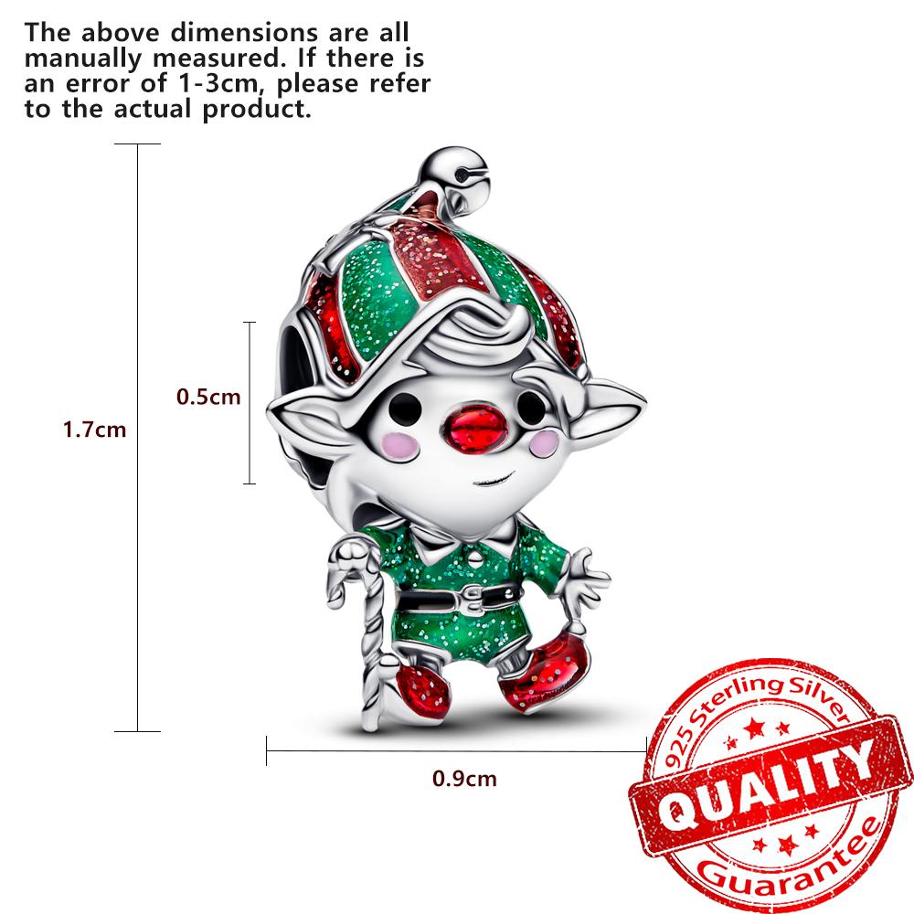 Медные носки-мышки и бусины-снежинки и подвеска-олень Подходит для браслета Хэллоуин Рождественский кулон Подарки