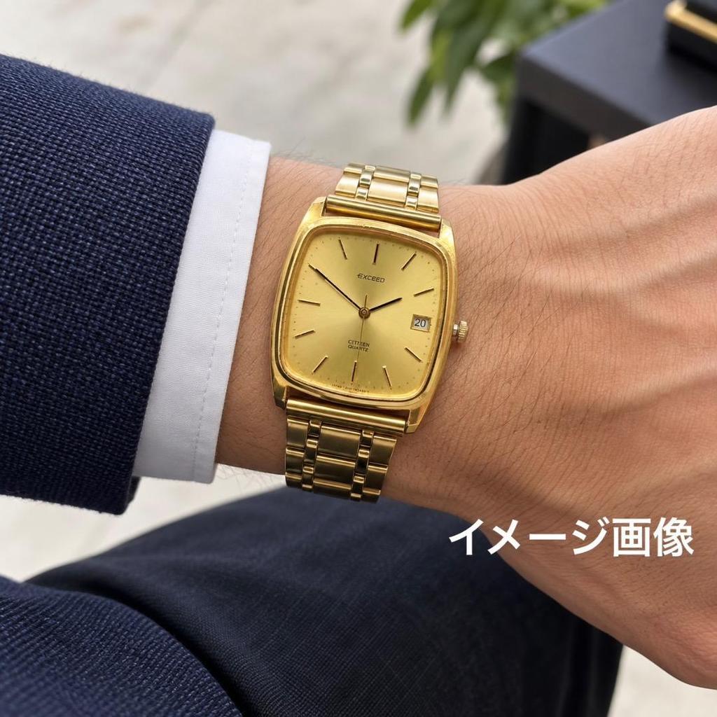 Used CITIZEN Exceed Men's Watch Quartz Tank Gold 578