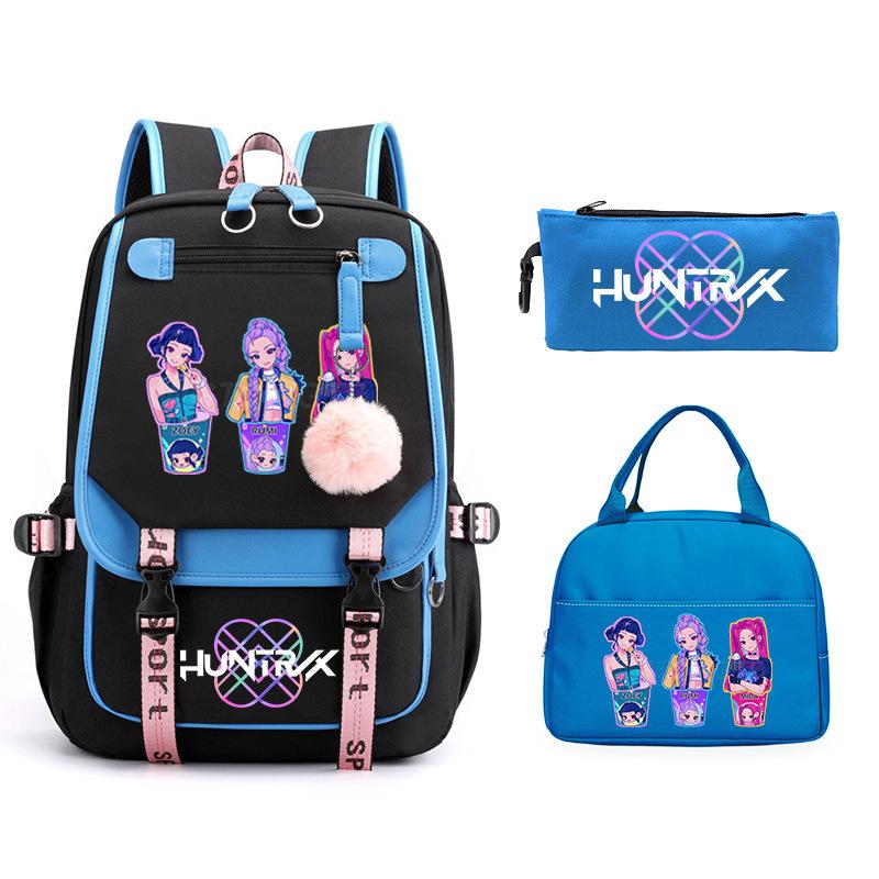 KPop Demon Hunters Rumi Anime Merchandise Backpack and Pencil Case Convenient Backpack for Couples for Business Trips and Travel