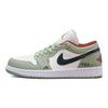 Jordan Air Jordan 1 Leather Cushioning Abrasion Resistant Cushioning, Wear Resistant Low top Vintage Basketball Shoes 553558-133(Team1104)
