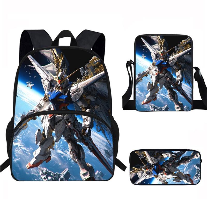 Kids School Backpack Set With Printed Cartoon Design - Lightweight Ergonomic Dual-Shoulder Bag Pencil Case Crossbody