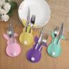 4Pcs Easter Bunny Felt Cutlery Holder Bag Happy Easter Decorations for Home Tableware Accessories Rabbit Cutlery Cover Bag Table