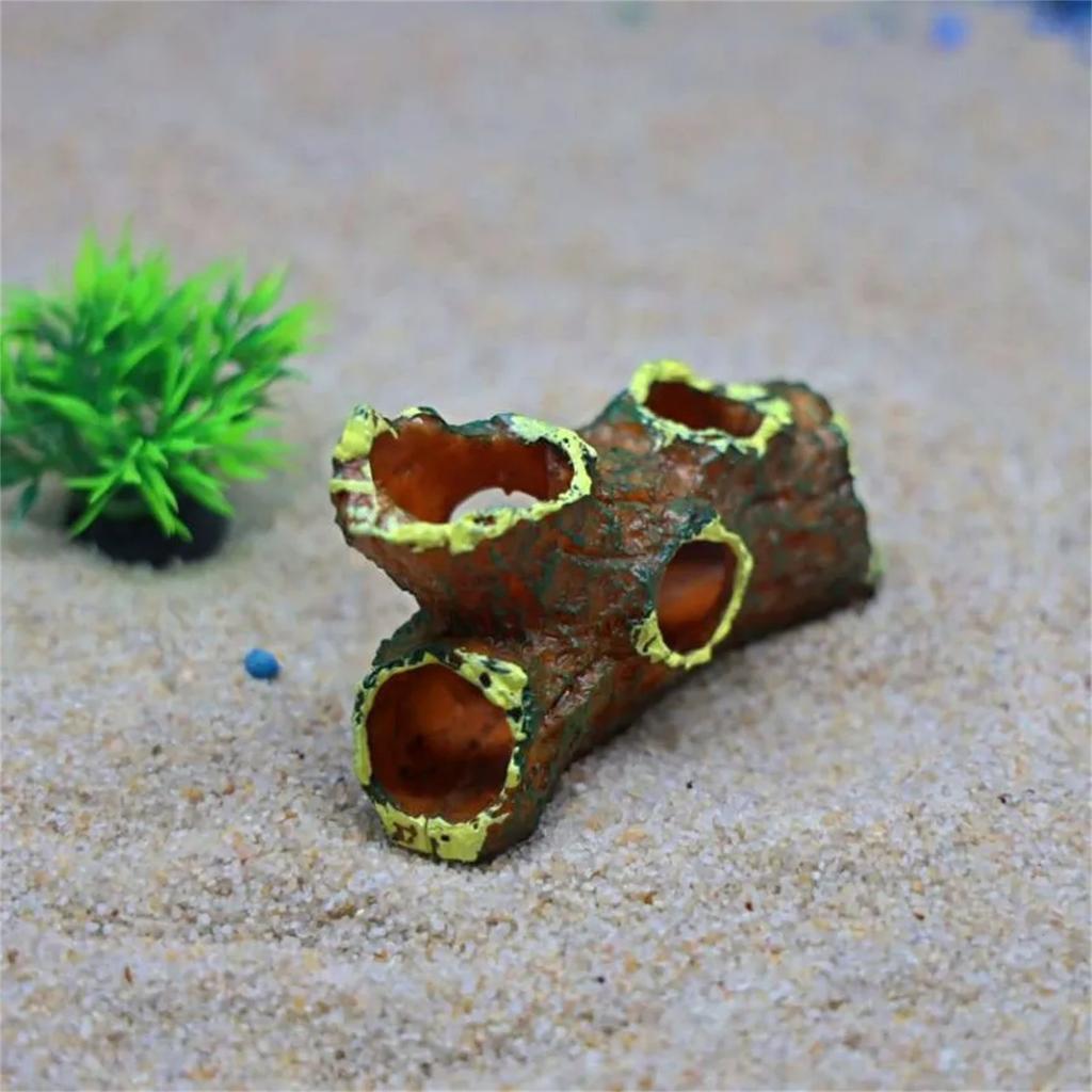1PC Fish Tank Decoration Landscaping Aquarium Scenery Resin Crafts Decoration Wooden Barrel Wood Tree Debris Escape Bucket