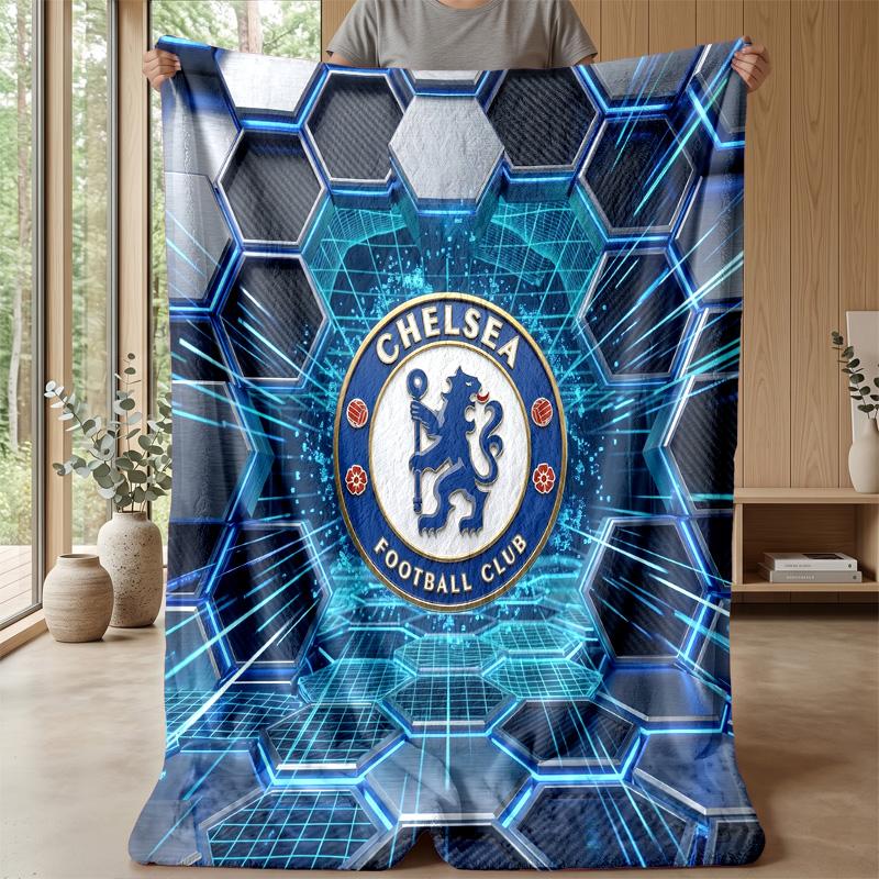 Chelsea FC Theme blanket Soft Flannel Blanket Plush Throw Blanket Cozy Sofa Bed Blanket for Home Decor