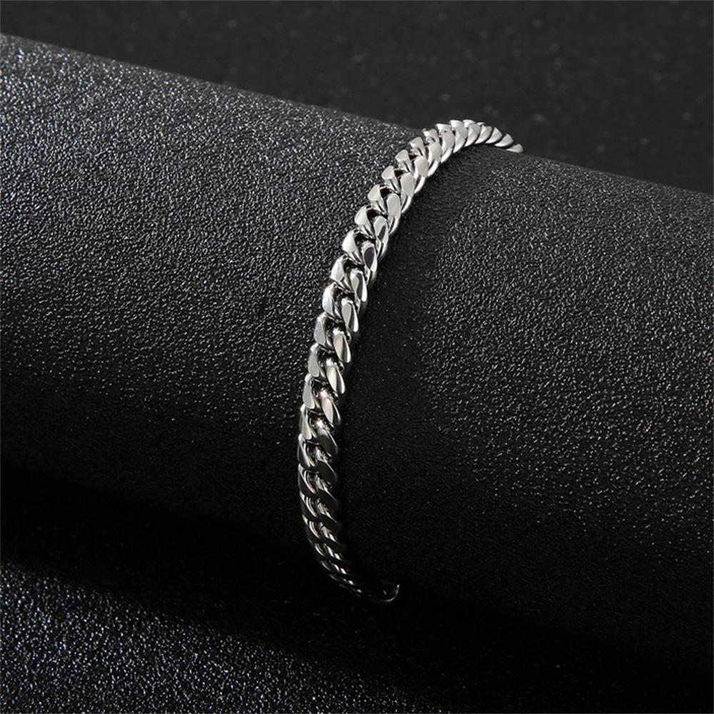 Punk Fashion 8mm Miami Curb Cuban Link Chain Bracelet Gold Silver Color Stainless Steel Hand Chains For Men Women Jewelry Gift