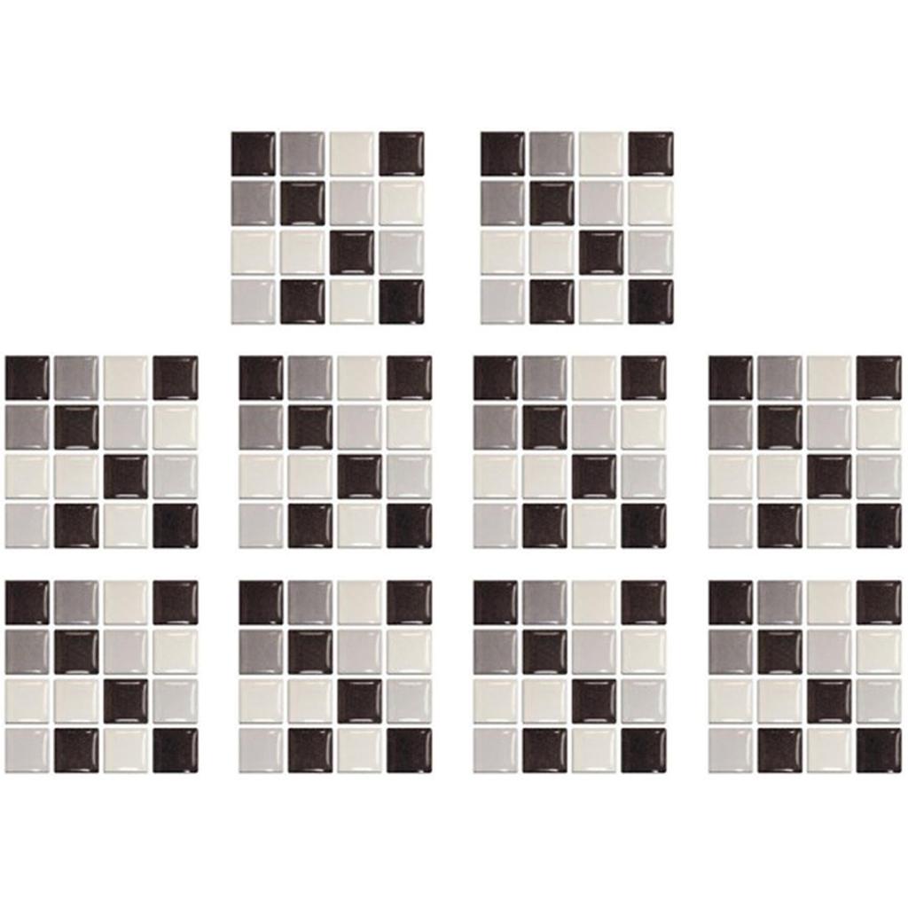 Наклейка на настенную плитку с красочной мраморной мозаикой | 10 шт. 3d стикер на стену из плитки для кухонного фартука | Самоклеящиеся наклейки на плитку для ванной комнаты