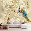 3d стерео цветы магнолии обои павлин настенная роспись гостиная телевизор диван фон обои для стен 3d