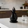 Элегантные черно-белые украшения, 3D-печатная абстрактная скульптура пламени, современное минималистичное изогнутое искусство, современная статуэтка-аксессуар для офисной полки