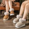 New Autumn Winter Female Short Fur Shoes Package Heel Padded Slippers Indoor Outdoor Warm Fur Boots for Christmas