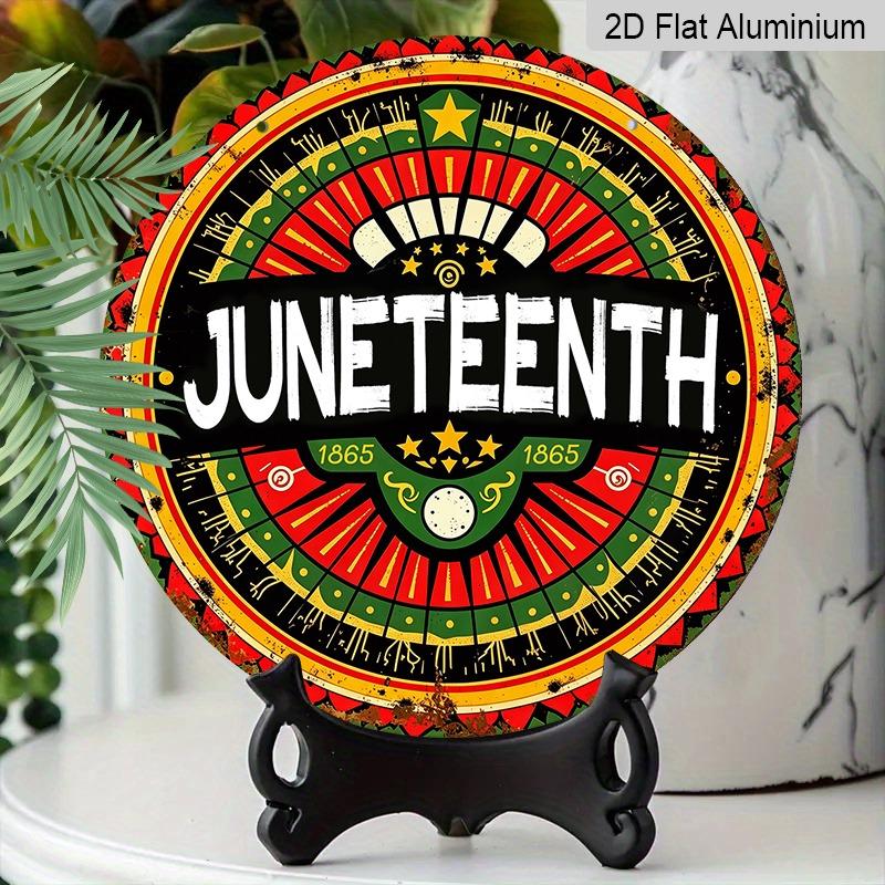 2D Flat Aluminum Wall Hangings with A Juneteenth Theme Are Available in Various Sizes. Featuring African-inspired Patterns and Star Motifs, They Are