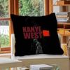 Rap Singer KKanyeS WWestS Pillow Covers Cartoon Sofa Decorative Home Doublesided Printing Short Plush Cute Cushion Cover