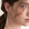 Halden Long Drop Simple Line Earrings (E058_silver)