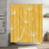 Yellow Shower Curtain with White Flower Pattern: Modern Decor for Bathroom