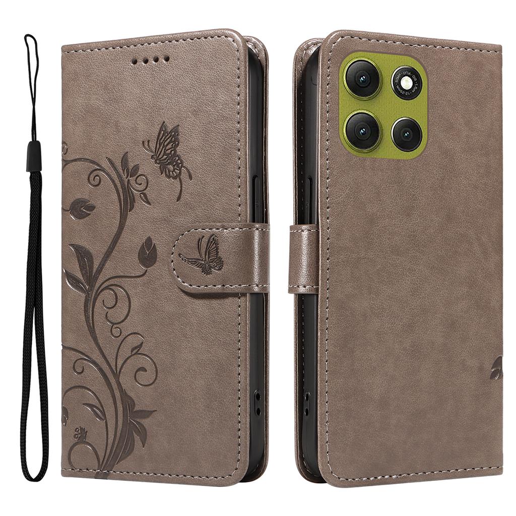For Motorola Moto G86 5G/G86 Power 5G PU Leather Cases Flower Pattern Wallet Stand Phone Cover with Strap