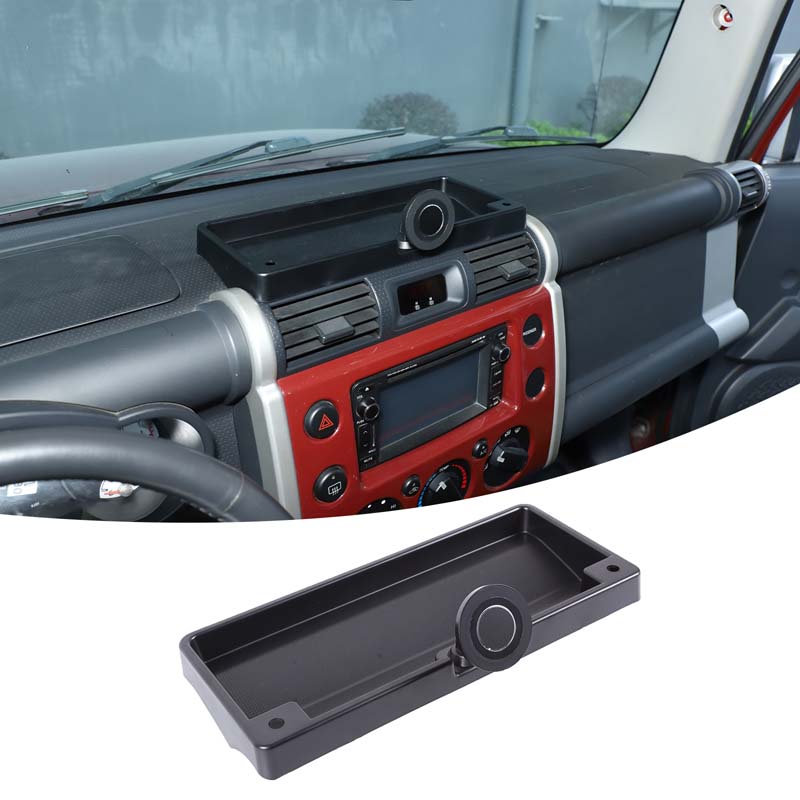 Для Toyota FJ Cruiser 2007-2026 ABS Черный Автомобильный Держатель для Телефона на Панели Приборов Контейнер для Хранения Подставка Лоток Автоаксессуары