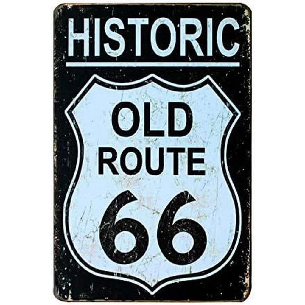 США Маршрут 66 Металлические таблички Настенный плакат Табличка Предупреждающий знак Винтажная железная картина Украшение для дома Кафе Гостиной Клуба Бара