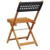 Bistro Chairs 2 pcs Black Solid Acacia Wood and Poly Rattan