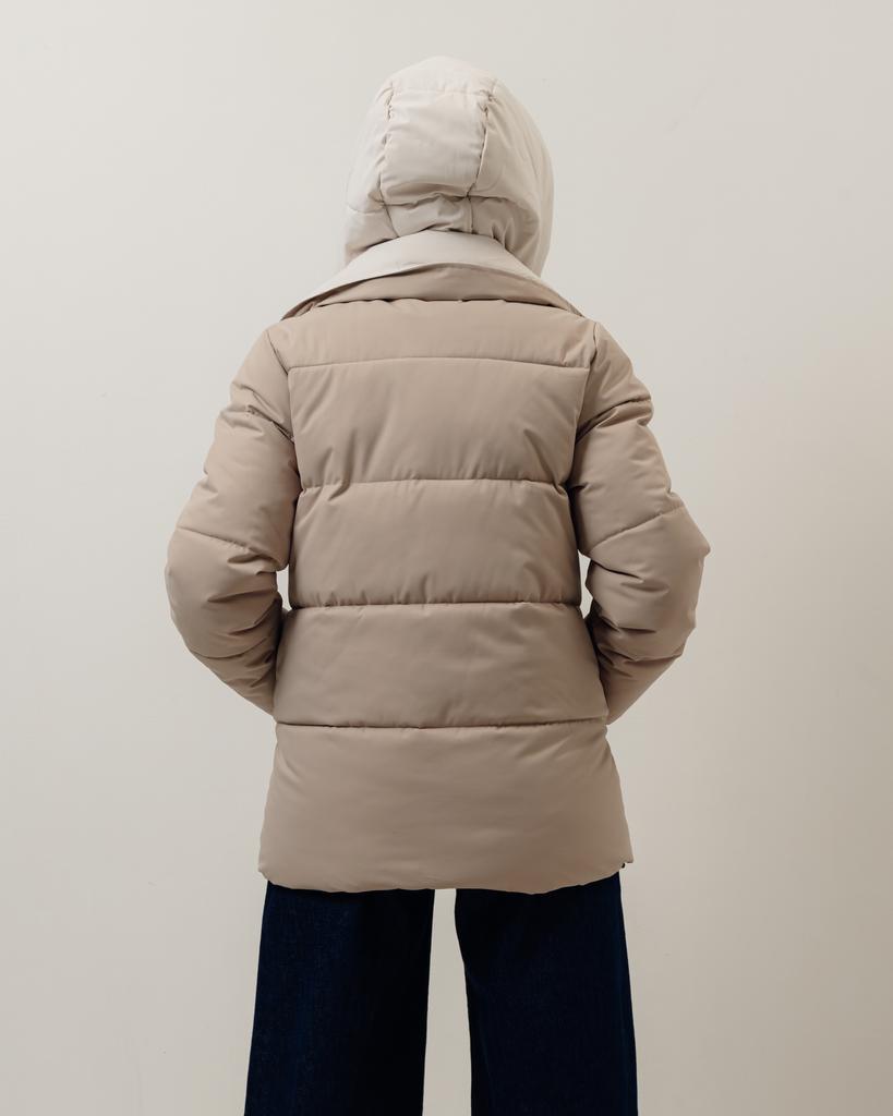 Куртка с поясом HAIZIYUAN 824 M бежево-молочная