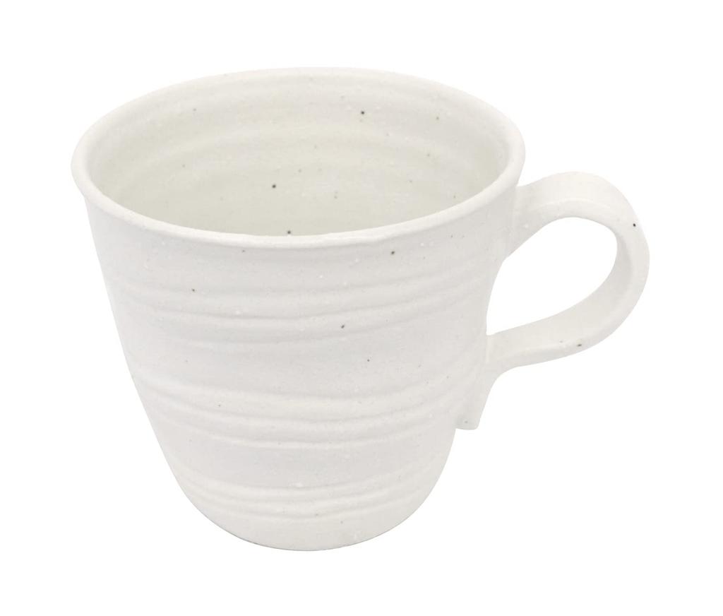 Castle Enterprise Mino Ware Japanese Cafe Series Shiosai [Mug] White Bizen, Set of 10