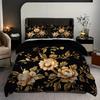 Gold Flower Pattern 3D Printed Quilt Cover Elegant Soft Comfortable Bedding Set Luxury Home Textiles Duvet Cover Set Pillowcases