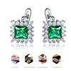 Gica Gem из стерлингового серебра 925 пробы, зеленые квадратные винтажные серьги-гвоздики для женщин, тонкий темперамент, высококачественные ювелирные изделия, подарок на День матери