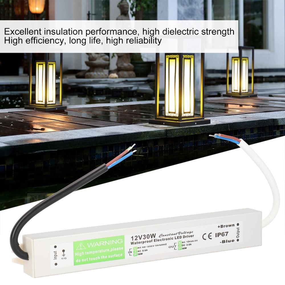 30W Waterproof Power Supply AC90-250V Input LED Driver Transformer LED Display