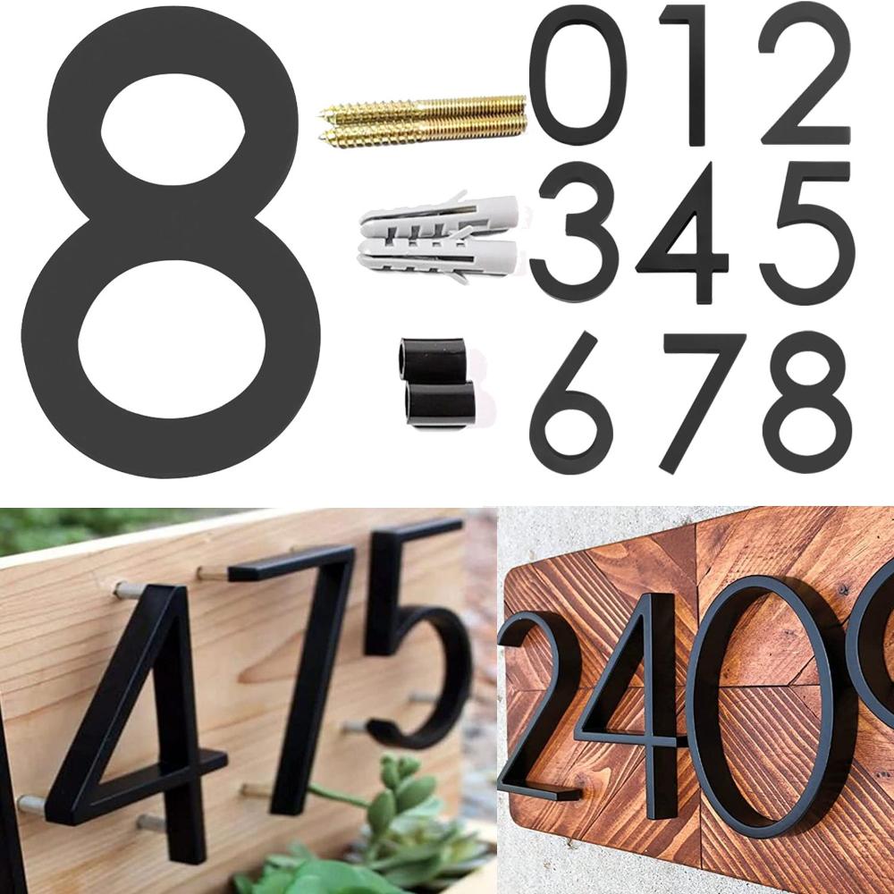 Letters 911 Visibility Signage Address Plaque Garden Door Modern House Numbers 6" Floating House Number Number with Nail Kit