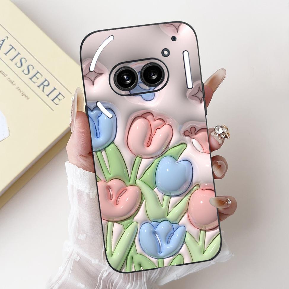 6.7" For Nothing Phone 2A Case A142 Silicone Luxury Flower Cute Cartoon Funny Shockproof Phone Case For Nothing Phone (2A) Cover