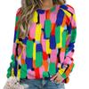 Abstract Paint Brush Hoodies Pink and Orange Korean Fashion Oversized Hoodie Womens Long Sleeve Y2k Pattern Casual Sweatshirts
